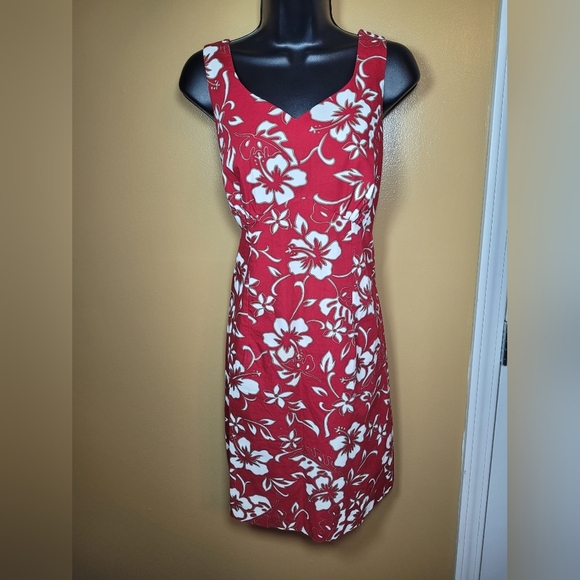 Vintage Hilo Hattie The Hawaiian Original Red Tropical Island Mini Dress sz 12 - Picture 1 of 8